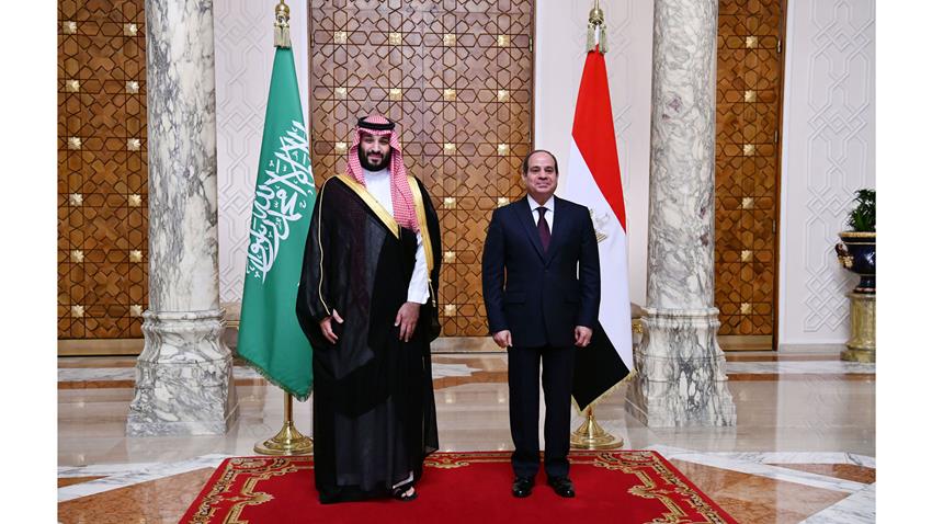 الرئيس عبد الفتاح السيسي يستقبل ولي عهد المملكة العربية السعودية بقصر الاتحادية