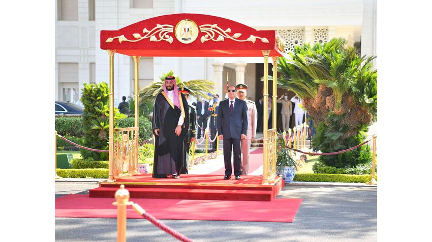 الرئيس عبد الفتاح السيسي يستقبل ولي عهد المملكة العربية السعودية بقصر الاتحادية