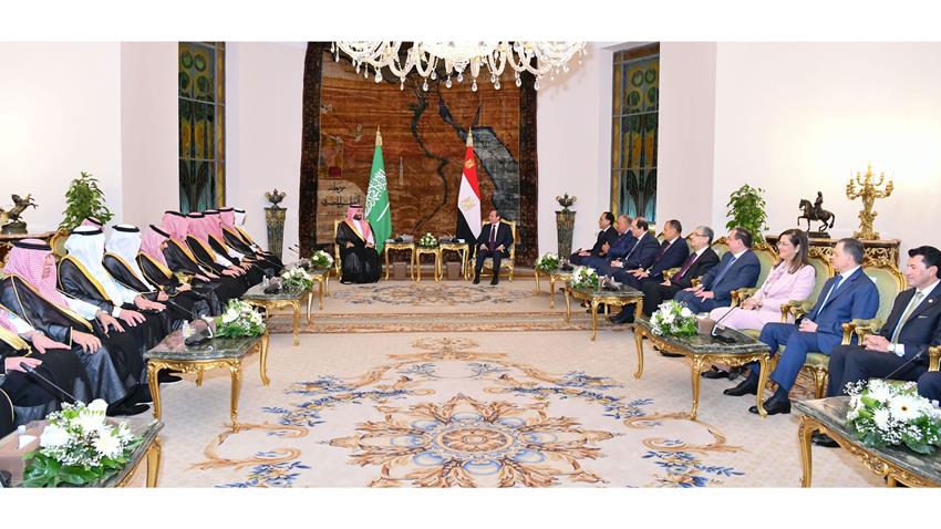 الرئيس عبد الفتاح السيسي يستقبل ولي عهد المملكة العربية السعودية بقصر الاتحادية