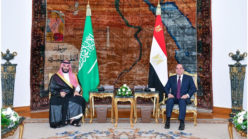 الرئيس عبد الفتاح السيسي يستقبل ولي عهد المملكة العربية السعودية بقصر الاتحادية