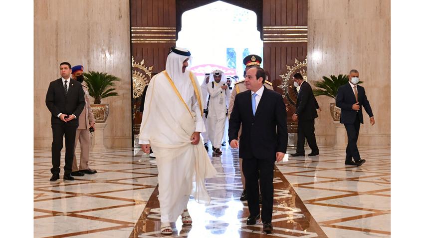 الرئيس عبد الفتاح السيسي يستقبل أمير دولة قطر بقصر الاتحادية 25/06/2022