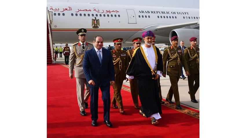الرئيس عبد الفتاح السيسي يلتقي سلطان عمان بالعاصمة العمانية مسقط 27/06/2022