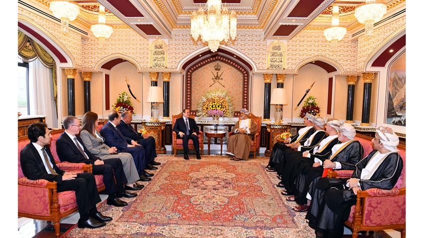 الرئيس عبد الفتاح السيسي يلتقي سلطان عمان في قصر العلم العامر بالعاصمة العمانية 28/6/2022