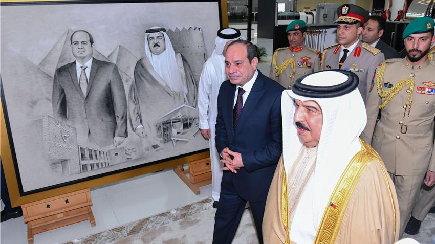 الرئيس عبد الفتاح السيسي يشارك في افتتاح المبنى الجديد في مطار البحرين الدولي مع ملك البحرين  29/6/2022