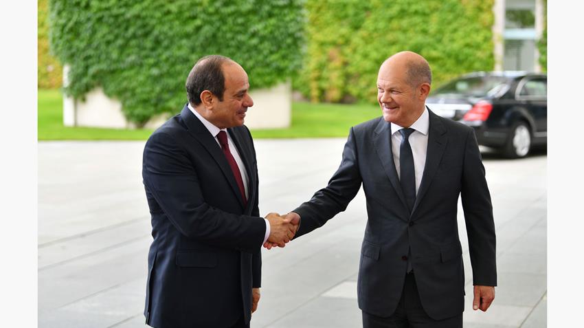 الرئيس عبد الفتاح السيسي يلتقي المستشار الألماني في برلين
