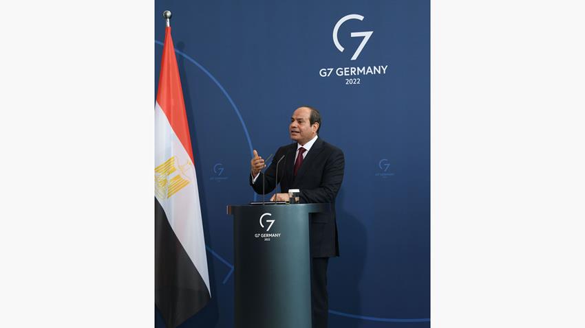 كلمة الرئيس عبد الفتاح السيسي خلال المؤتمر الصحفي المشترك مع مستشار جمهورية ألمانيا الاتحادية