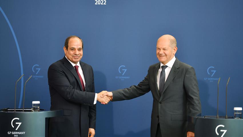 كلمة الرئيس عبد الفتاح السيسي خلال المؤتمر الصحفي المشترك مع مستشار جمهورية ألمانيا الاتحادية