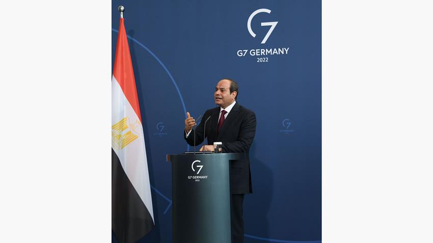 كلمة الرئيس عبد الفتــاح السيسي خلال المؤتمر الصحفي المشترك مع مستشار جمهورية ألمانيا الاتحادية 18/07/2022