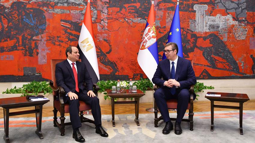 الرئيس عبد الفتاح السيسي يعقد مباحثات على مستوى القمة مع الرئيس الصربي في بلجراد 20/07/2022