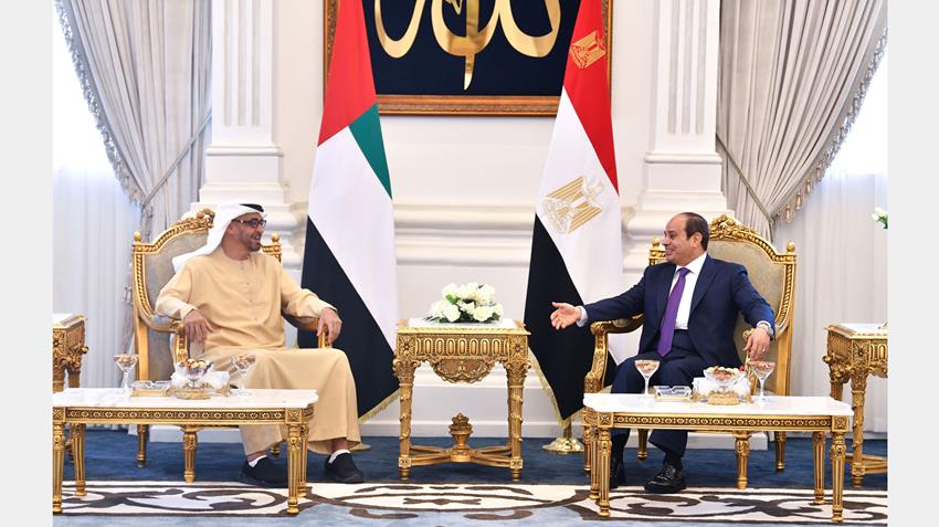 الرئيس عبد الفتاح السيسي يستقبل بمطار العلمين رئيس دولة الإمارات العربية المتحدة الشقيقة 21/08/2022