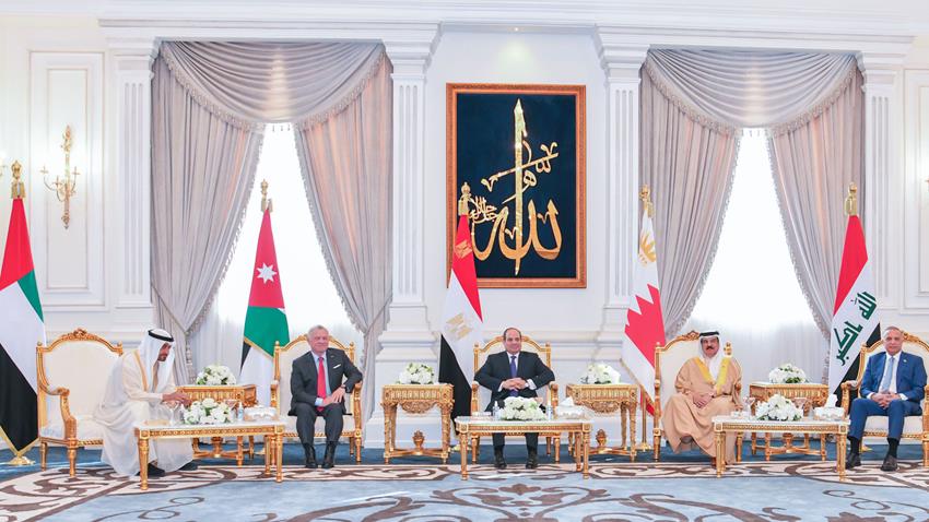 الرئيس عبد الفتاح السيسي بحضور رئيس الإمارات يستقبل كلًا من ملكي الأردن والبحرين ورئيس وزراء العراق