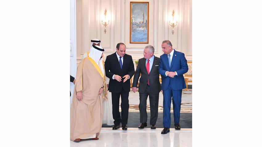 الرئيس عبد الفتاح السيسي بحضور رئيس الإمارات يستقبل كلًا من ملكي الأردن والبحرين ورئيس وزراء العراق