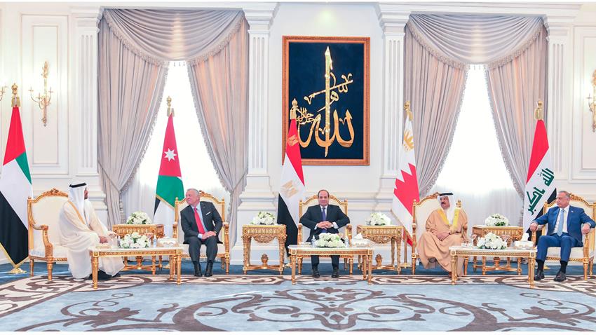 الرئيس عبد الفتاح يستقبل بمطار العلمين كلًا من ملك الأردن وملك البحرين ورئيس وزراء العراق 22/8/2022