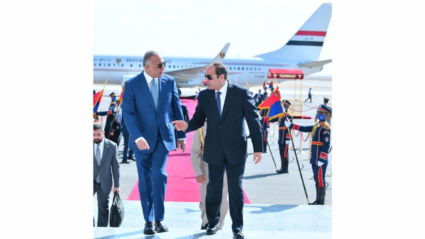 الرئيس عبد الفتاح يستقبل بمطار العلمين كلًا من ملك الأردن وملك البحرين ورئيس وزراء العراق 22/8/2022