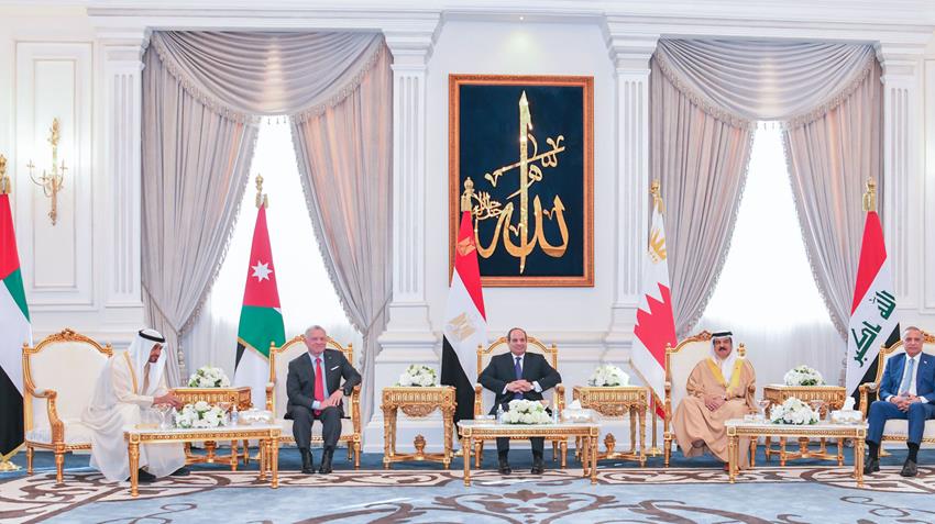 الرئيس عبد الفتاح يستقبل بمطار العلمين كلًا من ملك الأردن وملك البحرين ورئيس وزراء العراق 22/8/2022