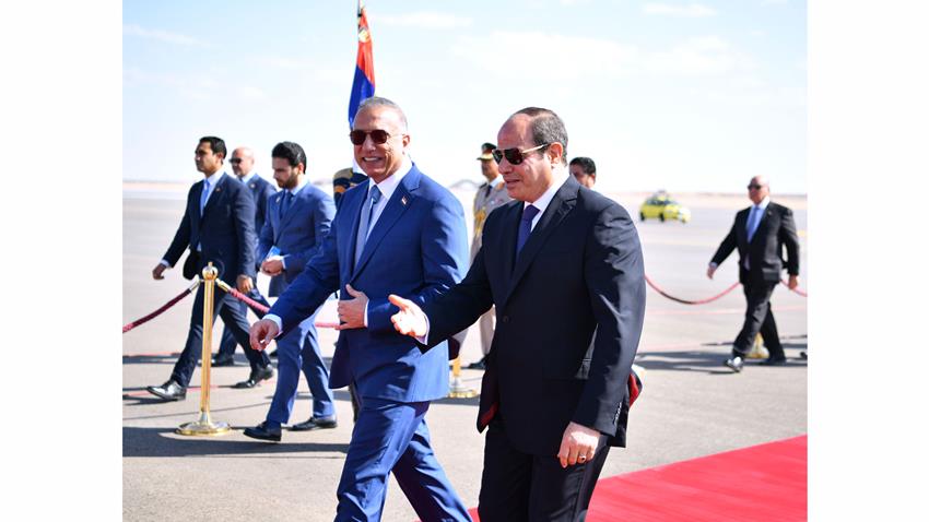 الرئيس عبد الفتاح يستقبل بمطار العلمين كلًا من ملك الأردن وملك البحرين ورئيس وزراء العراق 22/8/2022