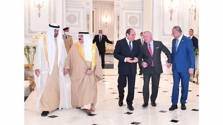 الرئيس عبد الفتاح يستقبل بمطار العلمين كلًا من ملك الأردن وملك البحرين ورئيس وزراء العراق 22/8/2022