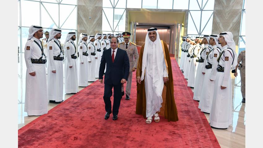 الرئيس عبد الفتاح السيسي يصل إلى مطار حمد الدولي بالعاصمة القطرية الدوحة 13-09-2022