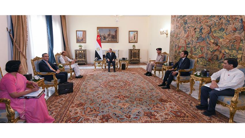 الرئيس عبد الفتاح السيسي يستقبل وزير الدفاع الهندي 19-9-2022