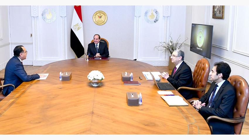 الرئيس عبد الفتاح السيسي يجتمع برئيس مجلس الوزراء ووزير الكهرباء