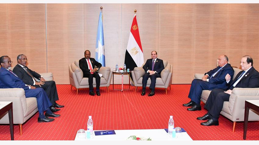 الرئيس عبد الفتاح السيسي يلتقي الرئيس الصومالي بالجزائر
