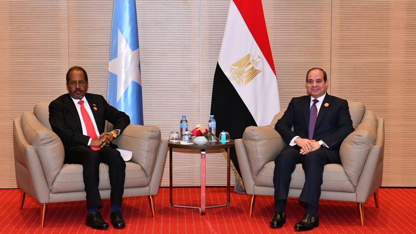 الرئيس عبد الفتاح السيسي يلتقي الرئيس الصومالي بالجزائر