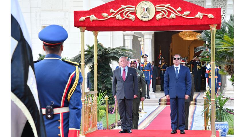 الرئيس عبد الفتاح السيسي يستقبل ملك المملكة الأردنية الهاشمية بقصر الاتحادية