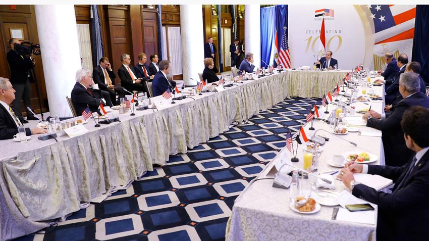 الرئيس عبد الفتاح السيسي يشارك في إفطار عمل مع عدد من القيادات الجمهورية بمجلس النواب الأمريكي 14/12/2022