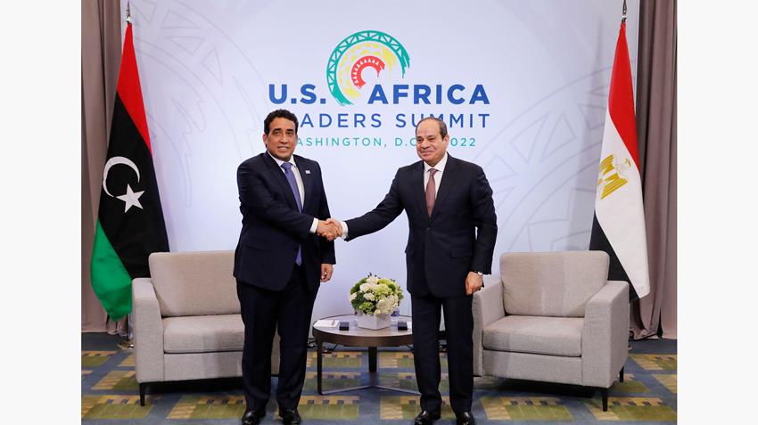 الرئيس عبد الفتاح السيسي يلتقي رئيس المجلس الرئاسي الليبي على هامش فعاليات القمة الأمريكية الأفريقية  15/12/2022