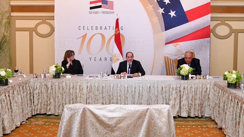 الرئيس عبد الفتاح السيسي يشارك في مأدبة العشاء التي أقامتها غرفة التجارة الأمريكية على شرف سيادته 16/12/2022