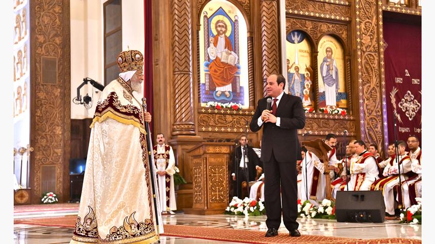 عنوان / 
الرئيس عبد الفتاح السيسي يقدم التهنئة بعيد الميلاد المجيد


ملخص وتفاصيل/
الرئيس عبد الفتاح السيسي يصل إلى كاتدرائية ميلاد المسيح بالعاصمة الإدارية الجديدة، لتقديم التهنئة بعيد الميلاد المجيد