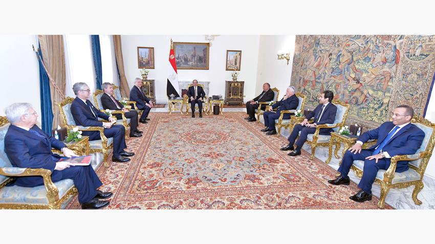 السيد الرئيس عبد الفتاح السيسي يستقبل السيد أنطونيو تاياني نائب رئيس الوزراء ووزير خارجية إيطاليا