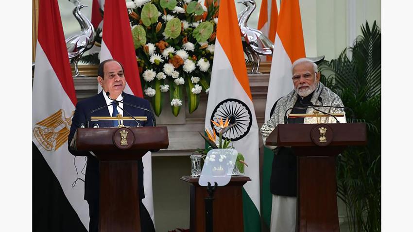 كلمة الرئيس عبــد الفتــاح السيسي خلال المؤتمر الصحفي مع رئيس وزراء الهند