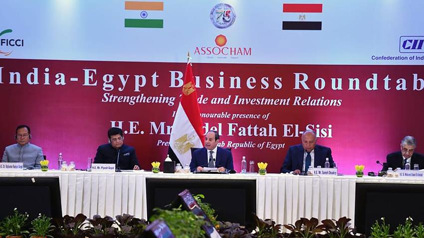 الرئيس عبد الفتاح السيسي يشارك في اجتماع موسع لرؤساء كبرى الشركات الهندية ورجال الأعمال الهنود 25-01-2023
