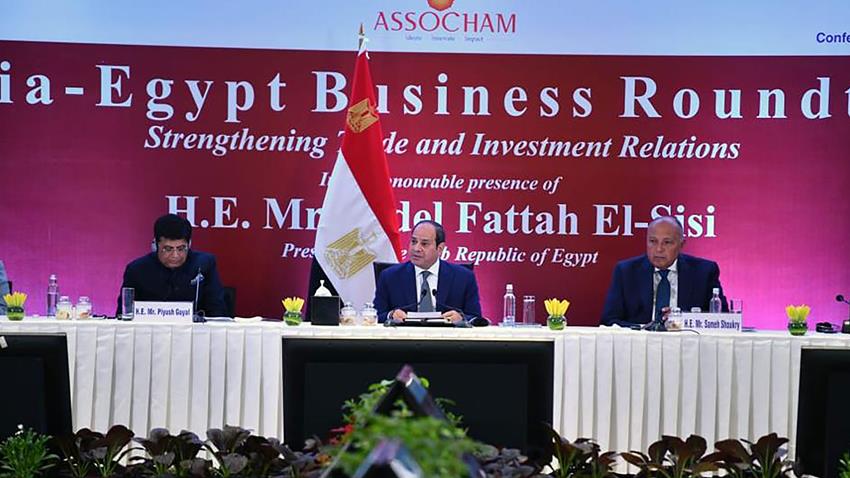 الرئيس عبد الفتاح السيسي يشارك في اجتماع موسع لرؤساء كبرى الشركات الهندية ورجال الأعمال الهنود 25-01-2023