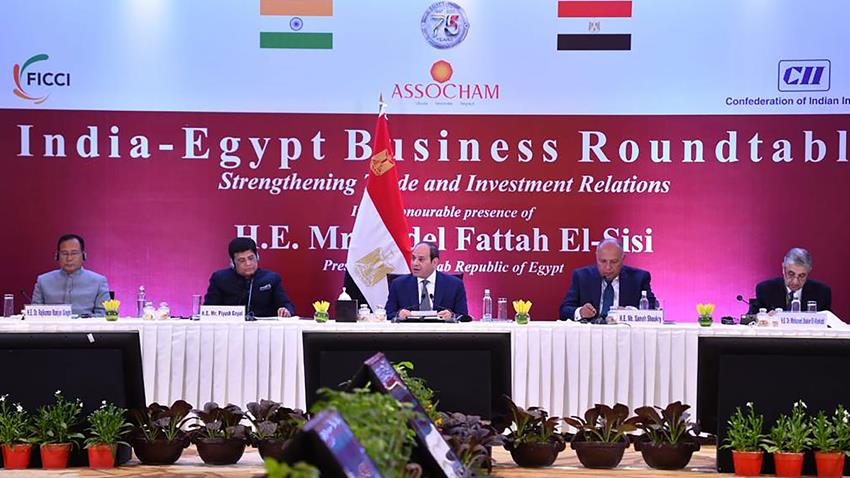 الرئيس عبد الفتاح السيسي يشارك في اجتماع موسع لرؤساء كبرى الشركات الهندية ورجال الأعمال الهنود 25-01-2023