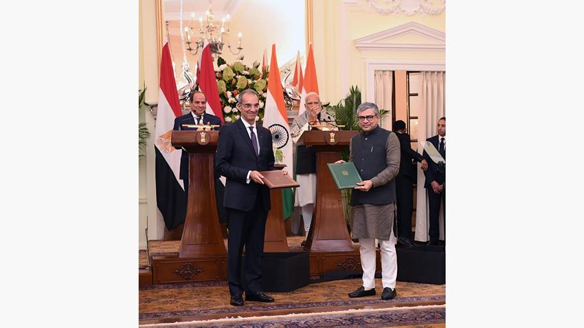 الرئيس عبد الفتاح السيسي يعقد جلسة مباحثات مغلقة مع رئيس وزراء الهند بنيودلهي 25-1-2025