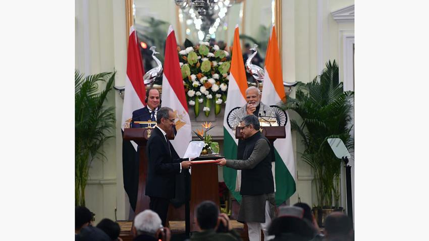 الرئيس عبد الفتاح السيسي يعقد جلسة مباحثات مغلقة مع رئيس وزراء الهند بنيودلهي 25-1-2025
