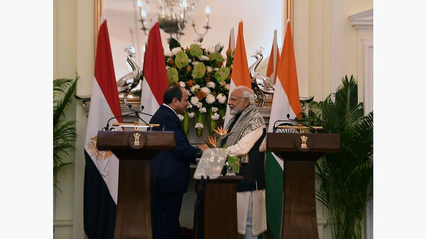 كلمة الرئيس عبــد الفتــاح السيسي خلال المؤتمر الصحفي مع رئيس وزراء الهند 25-1-2023