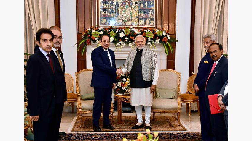الرئيس عبد الفتاح السيسي يعقد جلسة مباحثات مع رئيس الوزراء الهندي 25-1-2025
