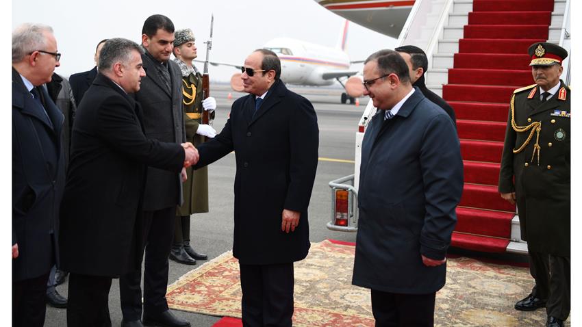 الرئيس عبد الفتاح السيسي يصل إلى مدينة يريفان عاصمة أرمينيا 28/1/2023