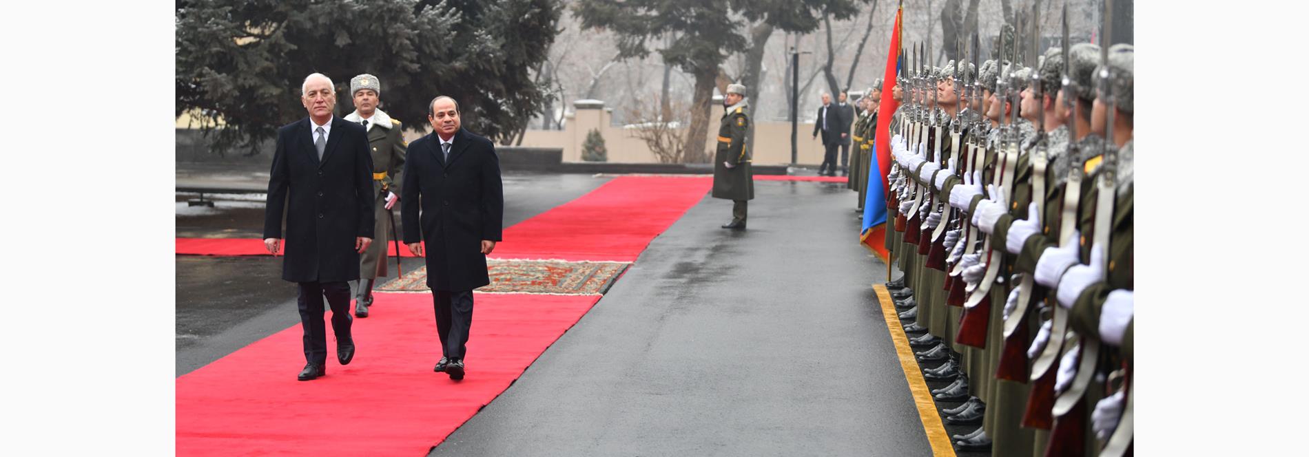 الرئيس عبد الفتاح السيسي يلتقي رئيس جمهورية أرمينيا بالقصر الرئاسي في العاصمة الأرمينية يريفان