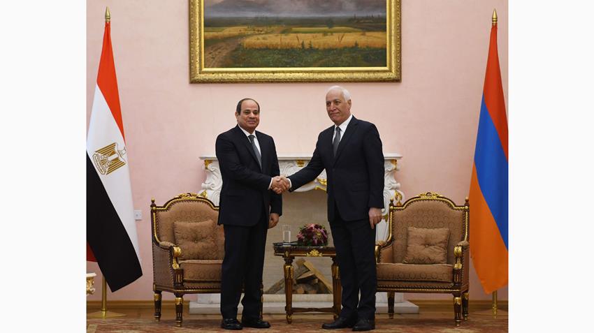 الرئيس عبد الفتاح السيسي يلتقي رئيس جمهورية أرمينيا بالقصر الرئاسي في العاصمة الأرمينية يريفان  29-01-2023