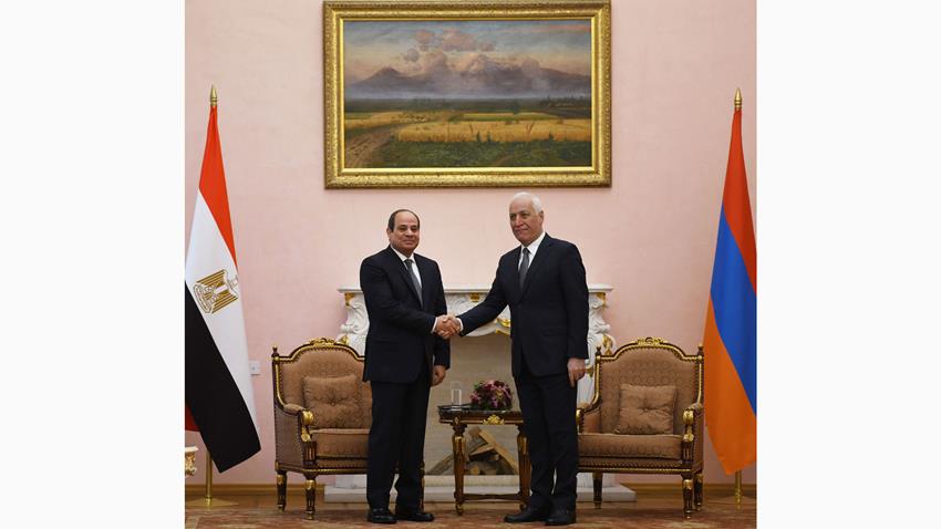 الرئيس عبد الفتاح السيسي يلتقي رئيس جمهورية أرمينيا بالقصر الرئاسي في العاصمة الأرمينية يريفان  29-01-2023