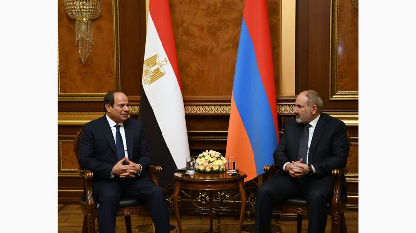 الرئيس عبد الفتاح السيسي يعقد مباحثات مع رئيس الوزراء الأرميني 29-01-2023