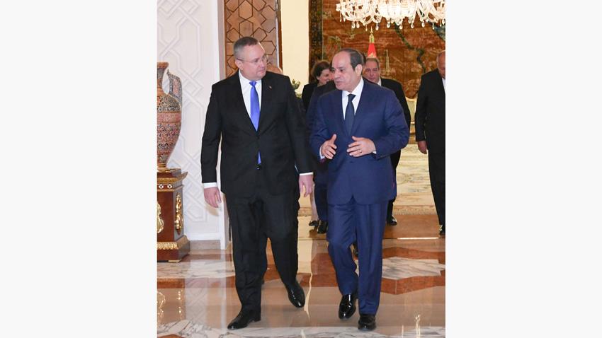 الرئيس عبد الفتاح السيسي يستقبل رئيس وزراء جمهورية رومانيا 05/02/2023