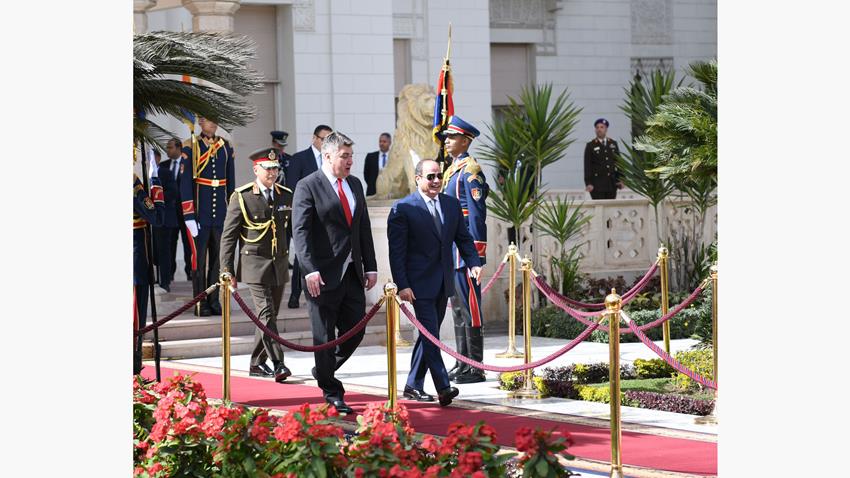 الرئيس عبد الفتاح السيسي يستقبل  بقصر الاتحادية السيد زوران ميلانوفيتش، رئيس جمهورية كرواتيا.