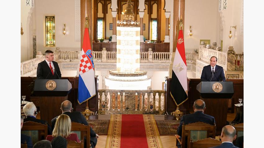 كلمة الرئيس عبد الفتاح السيسي خلال المؤتمر الصحفي المشترك مع رئيس جمهورية كرواتيا 06/02/2023