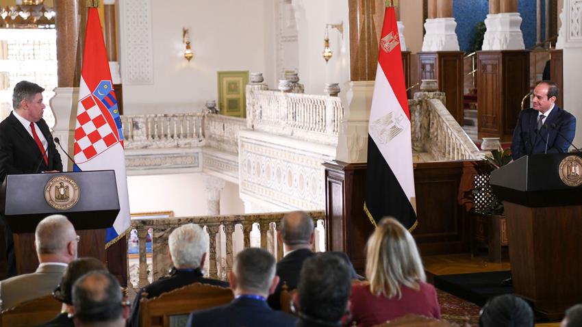 كلمة الرئيس عبد الفتاح السيسي خلال المؤتمر الصحفي المشترك مع رئيس جمهورية كرواتيا 06/02/2023