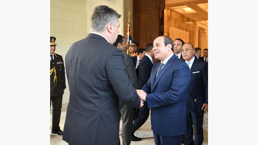 الرئيس عبد الفتاح السيسي يستقبل  بقصر الاتحادية السيد زوران ميلانوفيتش، رئيس جمهورية كرواتيا.  6/2/2023
